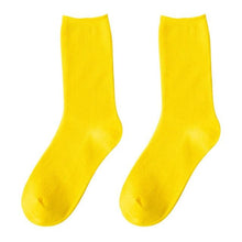 Load image into Gallery viewer, Simple Colorful Solid Color Socks Girls Candy Color Fashion Socks Spring And Autumn 100% Cotton Socks Female Socks Crew Socks Running Socks For Men And Women
