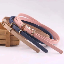 Load image into Gallery viewer, Simple Cute Leather Belts Candy Color Thin Skinny Waistband Classic Adjustable Fashion Women Belts
