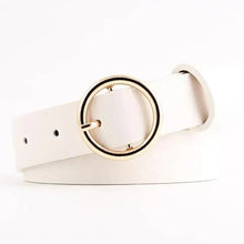 Load image into Gallery viewer, Simple Double Round Buckle PU Leather Waist Strap Vintage Design Double O-Ring Buckle  Women Leather Belt For Jeans And Dresses
