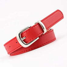 Load image into Gallery viewer, Simple Double Round Buckle PU Leather Waist Strap Vintage Design Double O-Ring Buckle  Women Leather Belt For Jeans And Dresses
