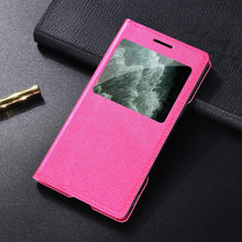 Load image into Gallery viewer, Simple Flip Ultra Thin Window Cover Leather Phone Case For iPhone 14 13 12 11 Pro Mini Luxury Leather Wallet Case Flip Cover Classic Simple iphone case
