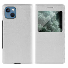 Load image into Gallery viewer, Simple Flip Ultra Thin Window Cover Leather Phone Case For iPhone 14 13 12 11 Pro Mini Luxury Leather Wallet Case Flip Cover Classic Simple iphone case
