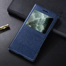 Load image into Gallery viewer, Simple Flip Ultra Thin Window Cover Leather Phone Case For iPhone 14 13 12 11 Pro Mini Luxury Leather Wallet Case Flip Cover Classic Simple iphone case
