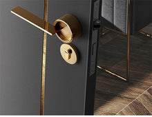 Load image into Gallery viewer, Simple Golden Split Lock Zinc Alloy Indoor Wooden Door Lock Magnetic Mute Bedroom Door Lock Universal Handle Lock Key Pin For Bedroom Bathroom Interior Privacy Door
