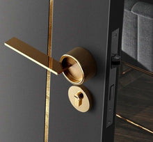 Load image into Gallery viewer, Simple Golden Split Lock Zinc Alloy Indoor Wooden Door Lock Magnetic Mute Bedroom Door Lock Universal Handle Lock Key Pin For Bedroom Bathroom Interior Privacy Door
