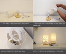 Load image into Gallery viewer, Simple Modern Table Lamp Bedroom Study Bedside Lamp 5V-220v Dimming Solid Wood Creative Birthday Gift Night Light Decorative Table Lamp Cute Study Lamps for Bedroom Décor

