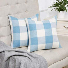 Load image into Gallery viewer, Simple Plaid Linen Pillow Case Invisible Zipper Household Hugging Pillow Case Decorative Retro Plaids Linen Throw Pillow Covers Soft Soild Decorative Cushion Case For Sofa Bedroom Pillow Case 45x4CM
