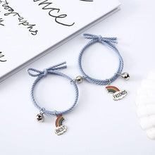 Load image into Gallery viewer, Simple Rainbow Magnet Attract Couple Bracelet Rainbow Bell Pendant Friendship Jewelry Adjustable Braided Rope Bangle Couple Bracelets Magnetic Matching Bracelets Jewelry Gifts For Couples Bestfriend
