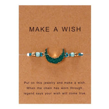 Load image into Gallery viewer, Simple Stone Charm Bracelet Colorful Black Red String Braided Couple Bracelets Wish Card Jewelry Handmade Woven Thread Rope String Nature Stone Beads Charm Bracelet Cuff Bangles With Message Card 18-30cm
