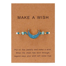 Load image into Gallery viewer, Simple Stone Charm Bracelet Colorful Black Red String Braided Couple Bracelets Wish Card Jewelry Handmade Woven Thread Rope String Nature Stone Beads Charm Bracelet Cuff Bangles With Message Card 18-30cm
