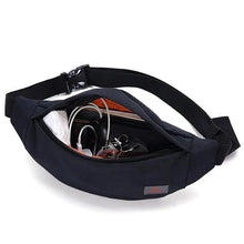 Load image into Gallery viewer, Simple Style Fanny Pack for Running Cycling Workout Men Women Waist Pouch Bag Black Classic  Women Belt Bag Pouch For Money Phone Black Bum Hip Bag
