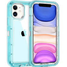 Load image into Gallery viewer, Simple Transparent White iPhone 11 12 13 Pro Max Phone Case MINI XR XS X XSMAX SE 6 7 8 Plus Transparent Shockproof Armor Glossy Case Phone Cover Heavy Duty Protective Dual Layer Shockproof Case with Hard Bumper Soft  Back
