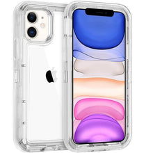 Load image into Gallery viewer, Simple Transparent White iPhone 11 12 13 Pro Max Phone Case MINI XR XS X XSMAX SE 6 7 8 Plus Transparent Shockproof Armor Glossy Case Phone Cover Heavy Duty Protective Dual Layer Shockproof Case with Hard Bumper Soft  Back
