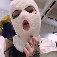 Load image into Gallery viewer, Ski Mask Knitted Face Cover Winter Balaclava Full Face Mask for Winter Outdoor Sports Winter Three 3 Hole Balaclava Knit Hat Ski Mask 3-Hole Knit Hat Full Face Cover Balaclava Hats Funny Party Embroidery Beanies Caps Hole Knitted Full Face Cover
