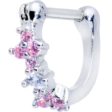 Load image into Gallery viewer, 16G 1/4 Clear Pink Gem Hinged Cartilage Clicker
