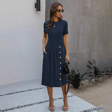 Load image into Gallery viewer, Slant Pocket Button Detail Dress

