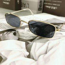 Load image into Gallery viewer, Slender Square Sunglasses Retro Metal Frame Square Sunglasses  Small Vintage &amp; Retro Style Sunglasses Shades Of Rectangle Sunglasses For Women Classic Vintage &amp; Metal Square Frame Sun Glasses Eyewear For Men &amp; Women
