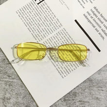 Load image into Gallery viewer, Slender Square Sunglasses Retro Metal Frame Square Sunglasses  Small Vintage &amp; Retro Style Sunglasses Shades Of Rectangle Sunglasses For Women Classic Vintage &amp; Metal Square Frame Sun Glasses Eyewear For Men &amp; Women
