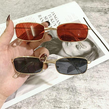 Load image into Gallery viewer, Slender Square Sunglasses Retro Metal Frame Square Sunglasses  Small Vintage &amp; Retro Style Sunglasses Shades Of Rectangle Sunglasses For Women Classic Vintage &amp; Metal Square Frame Sun Glasses Eyewear For Men &amp; Women
