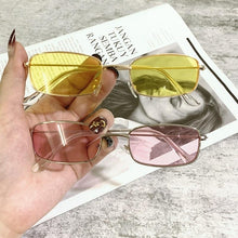 Load image into Gallery viewer, Slender Square Sunglasses Retro Metal Frame Square Sunglasses  Small Vintage &amp; Retro Style Sunglasses Shades Of Rectangle Sunglasses For Women Classic Vintage &amp; Metal Square Frame Sun Glasses Eyewear For Men &amp; Women
