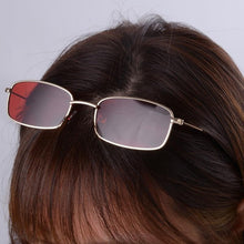 Load image into Gallery viewer, Slender Square Sunglasses Retro Metal Frame Square Sunglasses  Small Vintage &amp; Retro Style Sunglasses Shades Of Rectangle Sunglasses For Women Classic Vintage &amp; Metal Square Frame Sun Glasses Eyewear For Men &amp; Women
