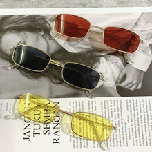 Load image into Gallery viewer, Slender Square Sunglasses Retro Metal Frame Square Sunglasses  Small Vintage &amp; Retro Style Sunglasses Shades Of Rectangle Sunglasses For Women Classic Vintage &amp; Metal Square Frame Sun Glasses Eyewear For Men &amp; Women
