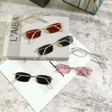 Load image into Gallery viewer, Slender Square Sunglasses Retro Metal Frame Square Sunglasses  Small Vintage &amp; Retro Style Sunglasses Shades Of Rectangle Sunglasses For Women Classic Vintage &amp; Metal Square Frame Sun Glasses Eyewear For Men &amp; Women
