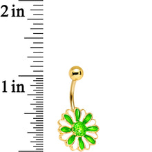 Load image into Gallery viewer, Green Gem Gold PVD Grand Garden Flower Belly Ring
