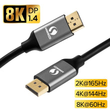 Load image into Gallery viewer, Slim And Flexible 1.4 8K HDR 60Hz 4K@144Hz 32.4Gbps DisplayPort Cable Adapter For PC Laptop TV Monitor Projector
