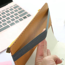 Load image into Gallery viewer, Slim Leather Unique Design Pencil Case Book Holder Pouch With Elastic Band For Notebook Fashion School Pen Case
