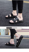 Load image into Gallery viewer, Slippers For Mens Beach Flip Flops White Sandals Flip Flop Sandals With Shock Absorbing Sole  Lightweight Non-Slip Sport Cushion Beach Slippers
