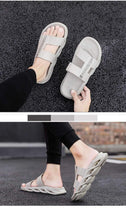 Load image into Gallery viewer, Slippers For Mens Beach Flip Flops White Sandals Flip Flop Sandals With Shock Absorbing Sole  Lightweight Non-Slip Sport Cushion Beach Slippers
