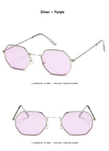 Load image into Gallery viewer, Small Frame Sunglasses For Women Small Square Polarized Sunglasses for Men and Women Polygon Mirrored Retro Shape Metal Design Sun Glasses for Men New Fashionable Ocean Lens
