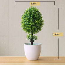 Load image into Gallery viewer, Small Green Artificial Pot Decor Bonsai Green Fake Flowers Potted Ornaments for Home Garden Decor Party Hotel Decor

