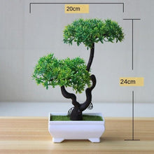 Load image into Gallery viewer, Small Green Artificial Pot Decor Bonsai Green Fake Flowers Potted Ornaments for Home Garden Decor Party Hotel Decor
