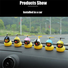 Load image into Gallery viewer, Small Yellow Bike Duck Bicycle Bell Luminous Airscrew Helmet Duck Ducky Bicycle Wind Motor Riding Cycling Lights Horn Rubber Duck Toy Car Ornaments Yellow Duck Car Dashboard Decorations Squeeze Duck Bicycle Horns With Propeller Helmet
