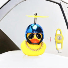Load image into Gallery viewer, Small Yellow Bike Duck Bicycle Bell Luminous Airscrew Helmet Duck Ducky Bicycle Wind Motor Riding Cycling Lights Horn Rubber Duck Toy Car Ornaments Yellow Duck Car Dashboard Decorations Squeeze Duck Bicycle Horns With Propeller Helmet
