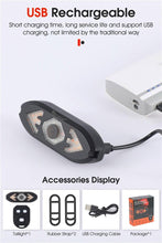 Load image into Gallery viewer, Smart Bike Light Wireless Remote Control Cycling Turning Signal Taillight USB Bicycle Rechargeable Rear Light LED Warning Lamp Bicycle Rear Light Safety Warning Bike Lights Brightest Bike Indicators Fit  Saddle Rears
