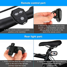 Load image into Gallery viewer, Smart Bike Light Wireless Remote Control Cycling Turning Signal Taillight USB Bicycle Rechargeable Rear Light LED Warning Lamp USB Bicycle Tail Light Wireless Remote Control Back Bike Light For Night Riding Safety Warning Cycling Lights
