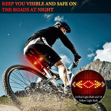 Load image into Gallery viewer, Smart Bike Light Wireless Remote Control Cycling Turning Signal Taillight USB Bicycle Rechargeable Rear Light LED Warning Lamp USB Bicycle Tail Light Wireless Remote Control Back Bike Light For Night Riding Safety Warning Cycling Lights
