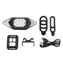 Load image into Gallery viewer, Smart Bike Light Wireless Remote Control Cycling Turning Signal Taillight USB Bicycle Rechargeable Rear Light Turn Signals With Wireless Remote Rechargeable Safety Warning Cycling Light Fits On Any Bicycle
