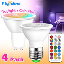 Load image into Gallery viewer, Smart For Home LED Light Bulb E27 E14 GU10 B22 220V 110V  Spot Magic Changeable Lamp Lampada+IR Control Decoration RGB White  Compatible with Alexa Google Home, RGBCW Smart GU10 Bulb, WiFi Smart LED Spot Light Bulb Indoor Decoration
