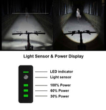 Load image into Gallery viewer, Smart Induction Bicycle Front Light Set USB Rechargeable Rear Light LED Headlight Bike Lamp Cycling Flash Light Front And Rear Rechargeable Waterproof Bike Headlight And Tail Light Set Smart Bright Bike Lights For Bike
