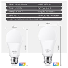 Load image into Gallery viewer, Smart Light Bulb E27 LED Lamp RGB+White+Warm White Work With Alexa Google Home Dimmable Timer Function RGB LED Bulb Bulb-Timer  Sunrise  Sunset Dimmable Multicolo Warm White No Hub Required Compatible With Alexa Google Home Assistant
