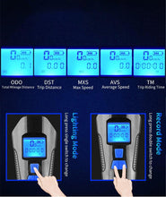 Load image into Gallery viewer, Smart Waterproof Bicycle Light USB Rechargeable Bike Front Light Flashlight With Bike Computer LCD Speedometer Waterproof Bicycles Light And Odometer Horn For Safe Cycling 4 Modes Fits For All Mountain Road Bikes
