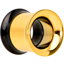 Load image into Gallery viewer, Gold PVD Black Two Tone Screw Fit Tunnel Plug Set 3mm to 16mm
