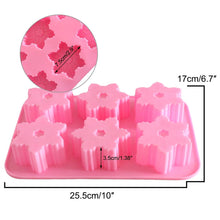 Load image into Gallery viewer, Snowflake Chocolate Mold Soap Silicone Ice Tray Cake  Christmas Mould 6 Cavities Baking Pastry Tools Silicone Snowflake Molds Cake Pans Cookie Trays Handmade Soap Making Mould

