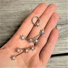 Load image into Gallery viewer, 16G 3/8 Clear Gem Holiday Snowflake Septum Clicker
