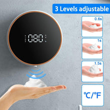 Load image into Gallery viewer, Soap Dispenser Wall Liquid Soap Dispenser USB Charging Infrared Induction Smart Kitchen Sensor Hand Washer Hand Sanitizer Automatic Soap Dispenser Wall Mounted Upgraded Foaming Soap Dispenser With Display Rechargeable Foam Hand Soap Dispenser Touchless
