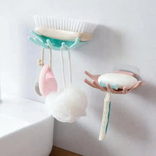 Load image into Gallery viewer, Soap Holder Bathroom Shower Dish Plates Storage Box With Drain Wall Mounted Self Adhesive Plastic Supplies Bathroom Soap Rack Suction Cup Bathroom Soap Dish Holder Shower Soap Dish Saver Tray Bar Soap Sponge Holder for Shower Bathroom Tub and Kitchen
